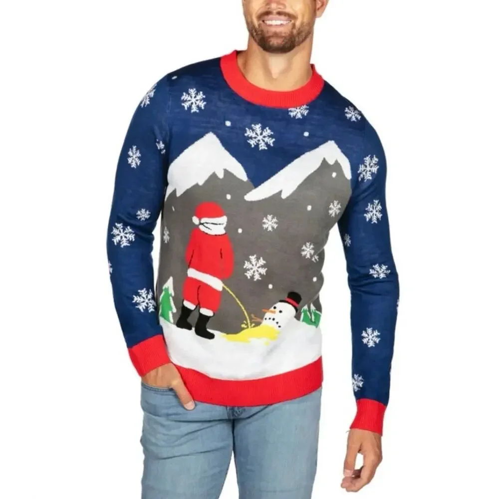 NEW Tipsy Elves‎ Men’s Melting Snowman Ugly Christmas Sweater Holiday Graphic XL